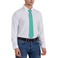 thumbnail image 7 of Gaeub Teal Turquoise Men's Classic Woven Jacquard Necktie Perfect for Weddings & Parties, 7 of 7