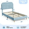 thumbnail image 7 of TwinXL Bed Frame with Storage Headboard, Girls Bed Frame with 2 Drawers, Velvet Platform Bed Mattress Foundation, Heavy Duty Steel Support Legs, Easy Assembly, No Box Spring Needed, 7 of 7