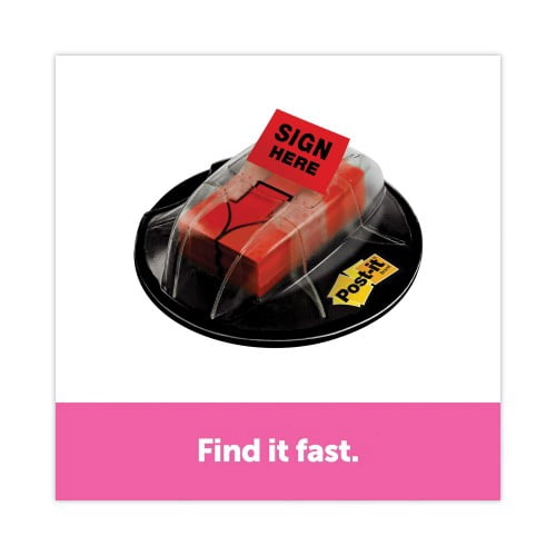 New Post-it High Volume Flag Dispenser, 'Sign Here', Red, 200 Flags/Dispenser,Each