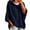 Navy, variant on Oversized Hoodies for Women Pullover Casual Hooded Drawstring Solid Color 3/4 Split Sleeve Sweatshirt Top
