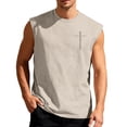 thumbnail image 2 of Tank Tops for Men Casual Christian Cross Bible Verse Graphic Crewneck Sleeveless Shirt Summer Mens Tanks, 2 of 6