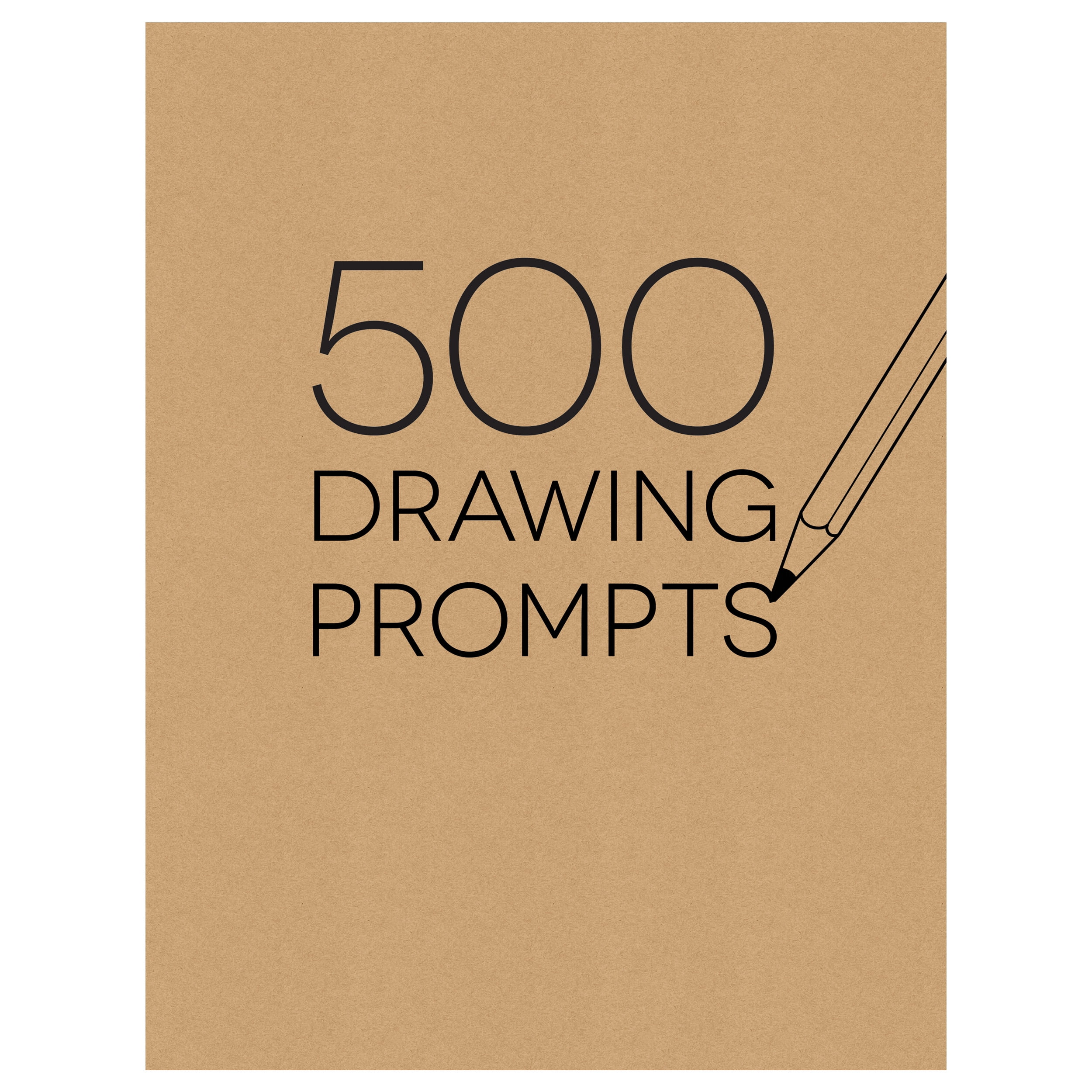 Piccadilly 500 Drawing Prompts Guided Sketchbook, 7.4 x 9.6', Paper, 240 Pages, Tan