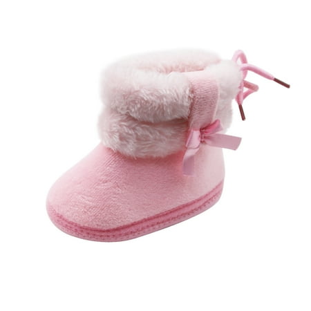 

Infant Baby Girls Winter Plush Snow Boots Warm Anti-skid Soft Soled Walking Shoes Casual Newborn Prewalker Boots