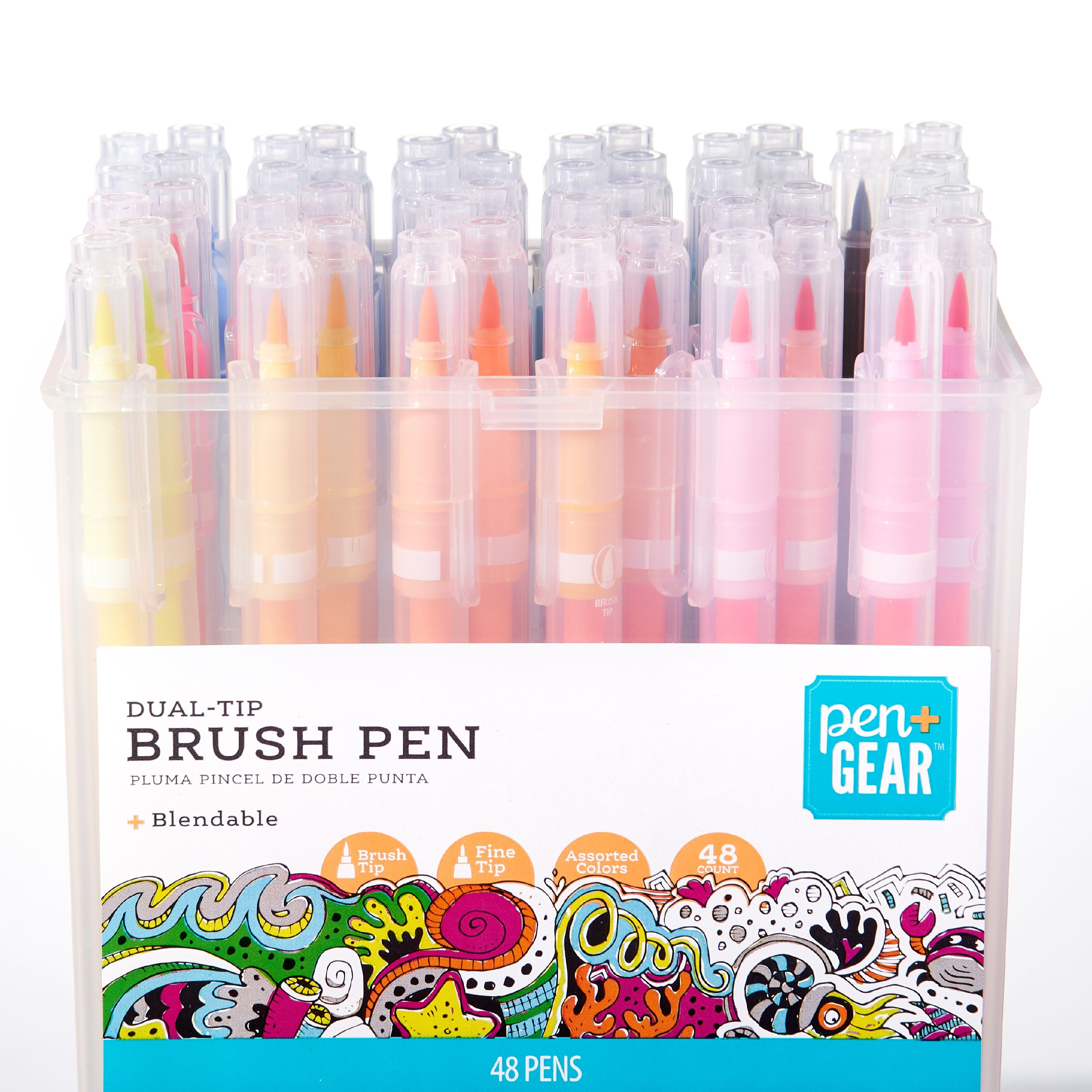 Pen Gear Dual Tip Brush Pens 48 Count Walmart Com Walmart Com