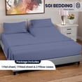 thumbnail image 3 of SGI Bedding 28" King Split Top Flex Head sheet 100% Egyptian Cotton Sheet Set - 600 Thread Count Flex Top Sheet for Adjustable Bed 4 Piece Sheet Set 15" Deep for Sleep Number bed - Mediterranean Blue&nbsp;, 3 of 7