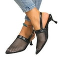 thumbnail image 5 of hopeusnice High Heels Shoes for Women Tapered High heel Breathable Non-slip Closed-toe Sandals Trendy Women's High Heels Shoes Soft Mesh Summer and Fall Shoes Almond toe Dress Shoes Black 41, 5 of 8