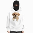 thumbnail image 2 of NOLDARES Cat Pouch Hoodie for Women Kangaroo Pocket Dog Pouch Sweatshirts Pet Carrier Pullover Animal Holder Long Sleeve Tops,White,XL, 2 of 6
