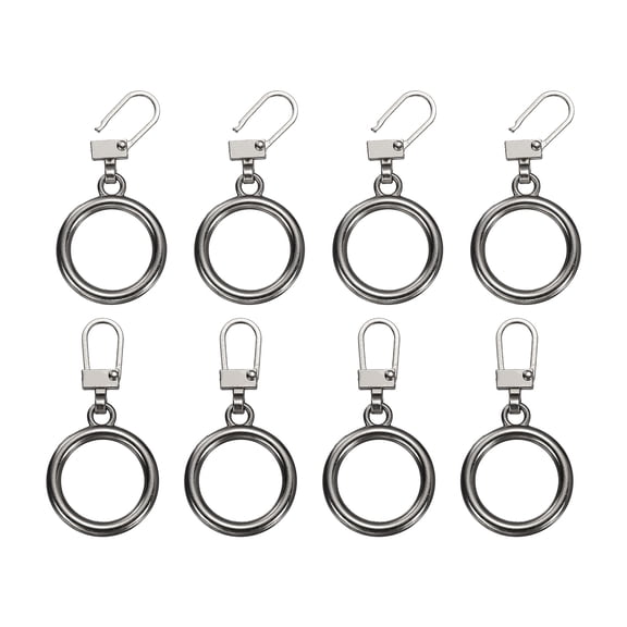 8Pack Zipper Pull Replacement, Round Detachable Tiny Zipper Slider, Gray