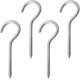 thumbnail image 1 of 50Pcs Ceiling Cups Hooks Self Tapping Screws Hook 2.6" Length Iron Screw in Hanger Hook Eye Shape Ring Hooks Silver, 1 of 5