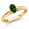 thumbnail image 2 of Gem Stone King 0.55 Ct Oval Green Chrome Diopside 10K Yellow Gold Solitaire Engagement Ring, 2 of 4