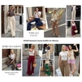 thumbnail image 4 of BTFBM Wide Leg Pants Woman High Waisted Button Business Casual Dressy Trousers Office Work Palazzo Pants Pockets, 4 of 9