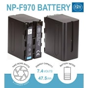 BM Premium 2 NP-F970 High Capacity Batteries for Sony PXW-Z150, Z190, Z280, NEX-EA50M, FDR-AX14K, HDR-AX2000, FX7, FX1000, MC2500, HXR-NX100 Camcorder