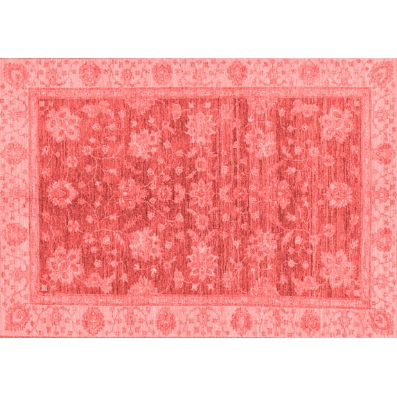 Ahgly Company Indoor Rectangle Abstract Red Modern Area Rugs, 7' x 9'