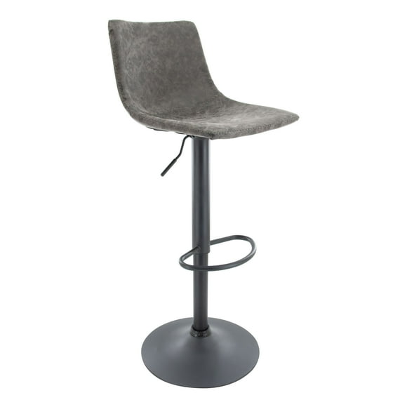 LeisureMod Tilbury Modern Adjustable Bar Stool With Footrest & 360-Degree Swivel