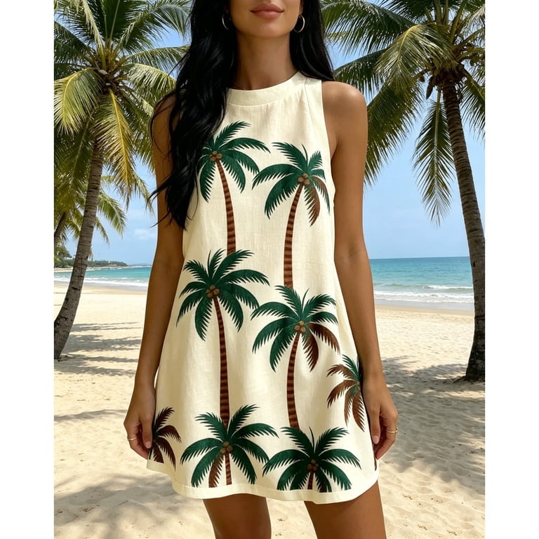 palm tree mini dress Farm Rio Palm Tree Dress