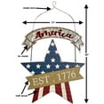 thumbnail image 6 of Patriotic American Decor Star /  America Est. 1776 / Sign Wood Metal Wall Door Hanging Art Indoor Outdoor Rustic Design 20"x13", 6 of 7