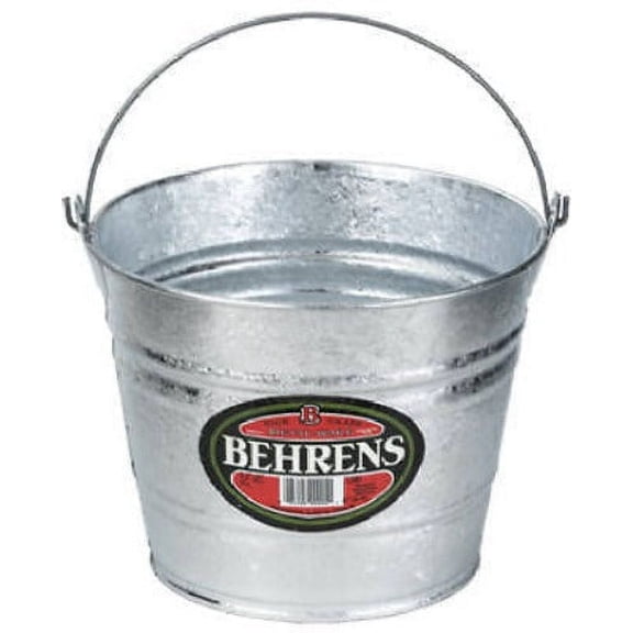 Behrens 1205 5 Quart Galvanized Steel Metal Water Pail Bucket With Handle - Quantity of 12