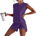 thumbnail image 3 of Women Solid Short Sleeve T Shirt Matching Skirt Set Casual Two Piece Outfit, 3 of 8