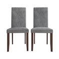 thumbnail image 3 of Castle Place Corduroy Glam Velvet Upholstered Dining Chairs, Grey, Set of 2, 3 of 9