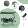 thumbnail image 7 of Coewske 2-Seat Cushioned Patio Porch Swing Chair Glider w/ Cooler Bag & Adjustable Canopy Gray, 7 of 7