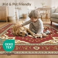 thumbnail image 4 of ODIKA 8'x10' Washable Area Rug Non-Slip Chair-Friendly Mat Medallion With Floral Scroll And Border Boho Vintage Inspired Playful Expressive for Dining Room, Large Office, Lounge, 4 of 7