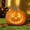 484#A, variant on Halloween Pumpkin Lantern, Decorative LED Pumpkin Light with Hollow Skull Design, Spooky Tabletop Decoration Party Prop for Haunted House Yard Bar Indoor Outdoor Holiday Display