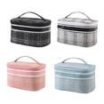 thumbnail image 2 of Wosthever Bolsa de almacenamiento Bolsas simples Zip Sólido Ligero Paquete portátil Cosméticos Pastas de Cepillo de Negocios Almacenamiento y organización del hogar Azul, 2 of 6