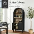 thumbnail image 5 of Best Choice Products 72in Tall Arched 5-Tier Bookshelf Storage Cabinet w/ Adjustable Shelves - Black Oak, 5 of 9