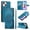 Blue, variant on Leather Case For Apple iPhone 17 Pro Max 6.9",Embossed Totem Wallet With Card Holder,Wristband, Shockproof Kickstand Magnetic Cover,Black,For iPhone 17 Pro Max