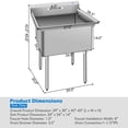 thumbnail image 2 of Gymax Stainless Steel Utility Sink 30'' Single Bowl Commercial Kitchen Sink, 2 of 9