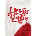 thumbnail image 6 of Bagilaanoe 2Pcs Newborn Baby Girl Valentine’s Day Clothes Letter Print Long Sleeve Sweatshirt Tops + Sweatpants 6M 12M 18M 24M Infant Pants Set, 6 of 9