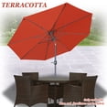 STRONG CAMEL 10' Patio Umbrella LED Lighted Tilt Aluminum Garden Market Balcony Outdoor Sunshade