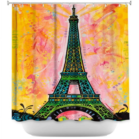 DiaNoche Designs Unique Bathroom Shower Curtains by Dean Russo - Eiffel Tower