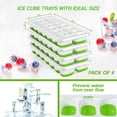 thumbnail image 5 of Silicone Ice Cube Trays With Lids (Pack of 4, Green) Easy-Release 56 pcs Stackable Ice Molds or Ice Cube Trays for freezer with Spill Resistant Removable Lid for Freezer, Cocktail, 5 of 5