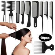10pcs Hair Combs Set, TSV Professional Salon Hair Styling Combs Set, Hair Barber Combs Set, Black