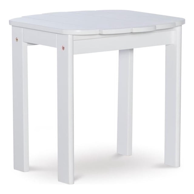 Hawthorne Collections Solid Wood White Adirondack Side Table Rectangular 18.11" Unassembled