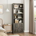 thumbnail image 5 of DSstyles Bookcase with Doors Farmhouse Bookshelf 11.8in Depth Wooden Display Storage Shelves 71.4in Tall Bookcases Industrial 6 Shelf Bookshelves for Bedroom, Living Room, Home Office, 5 of 9