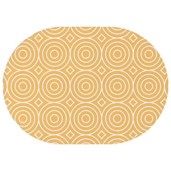 Oval Waterproof Tablecloth Yellow Geometry Reusable Indoor/Outdoor Durable Table Cover 60 Inch X 84 Inch