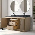 thumbnail image 4 of Vanity Art 60" Double Bathroom Vanity with Sink, Freestanding Bath Storage Cabinet with Black Limestone Top, 4 of 5