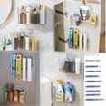 thumbnail image 3 of 2 Pcs Adhesive Mount Cabinet Door Organizer Wall Mounted Bathroom Organizers and Storage Bins Plastic Stackable Shower Caddy Hanging Floating Shelves for Narrow Space, 3 of 7