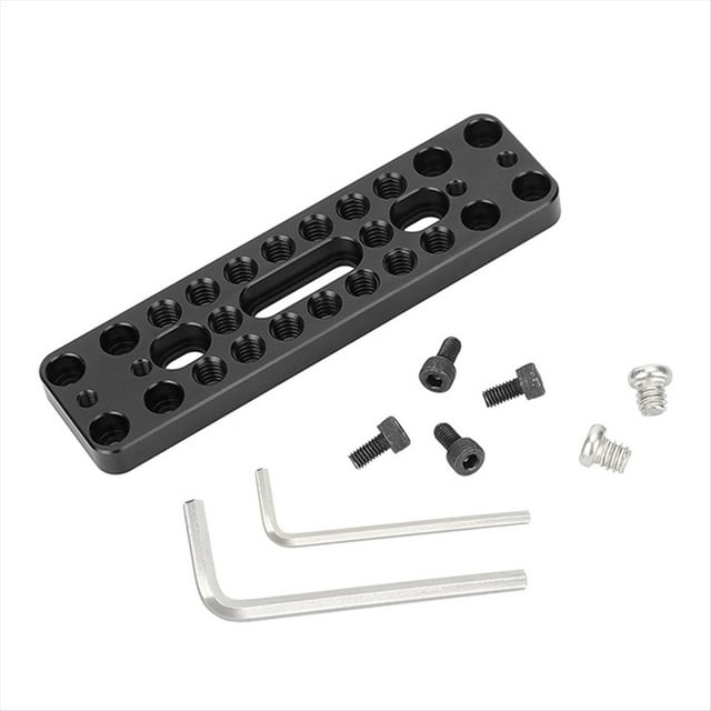 Extensión de Placa Base de Cámara Placa de Queso Larga con Múltiples Orificios de Rosca de 1/4 Pulgadas-20 para Configuración de Cámara DLSR DIY