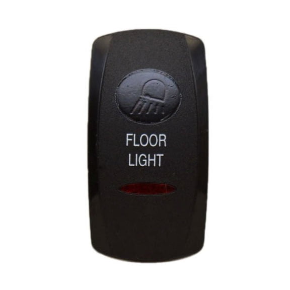 Carling Boat Lights Switch Plate | Black Red Illuminated (Single)