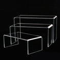 thumbnail image 2 of Milisten 3PCS Acrylic Display Shoe Risers Clear Retail Display Stand U Shaped Shelf Showcase Rack for Toy Bag Cosmetic (M), 2 of 5