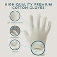 thumbnail image 5 of Gaxcoo/Cottonnerie | 100% Premium Cotton Moisturizing Gloves | Eczema & Dry Hands Relief | Overnight Treatment | Reusable & Washable | 1 Pairs - White, 5 of 9
