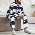 thumbnail image 7 of Naloa Anchors Men’s Pajamas Set - Long Sleeve Button Down Sleep Shirt and Pajama Bottoms Sleepwear Set-Large, 7 of 7
