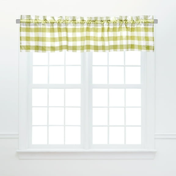 C&F Home Franklin Peridot Valance Checkered Cotton Curtains For Window Living Dining Room Bedroom Bathroom Kitchen Valance Single Peridot Green