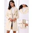 thumbnail image 2 of DARING DIVA Women's Winter Coat Faux Fur Collar Double Breasted Long Warm Coats XL Beige, 2 of 6