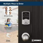 Brinks Electronic Touchpad Deadbolt with Pro-Guard, Transitional, Satin Nickel