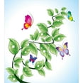 thumbnail image 3 of Nature Duvet Cover Set, Floral Theme Branch with Leaves Butterflies and Drops of Water Pattern, Decorative 3 Piece Bedding Set with 2 Pillow Shams, King Size, Fern Green Pale Blue, by Ambesonne, 3 of 3