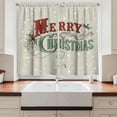 thumbnail image 2 of Ambesonne Christmas Kitchen Curtains, Star Snowflake Retro, 55"x45", Eggshell Sea Green Ruby, 2 of 3